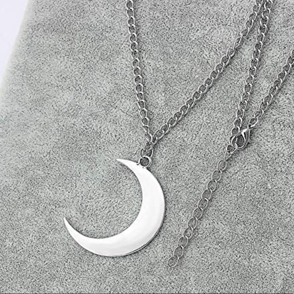 Silver Crescent Moon Necklace